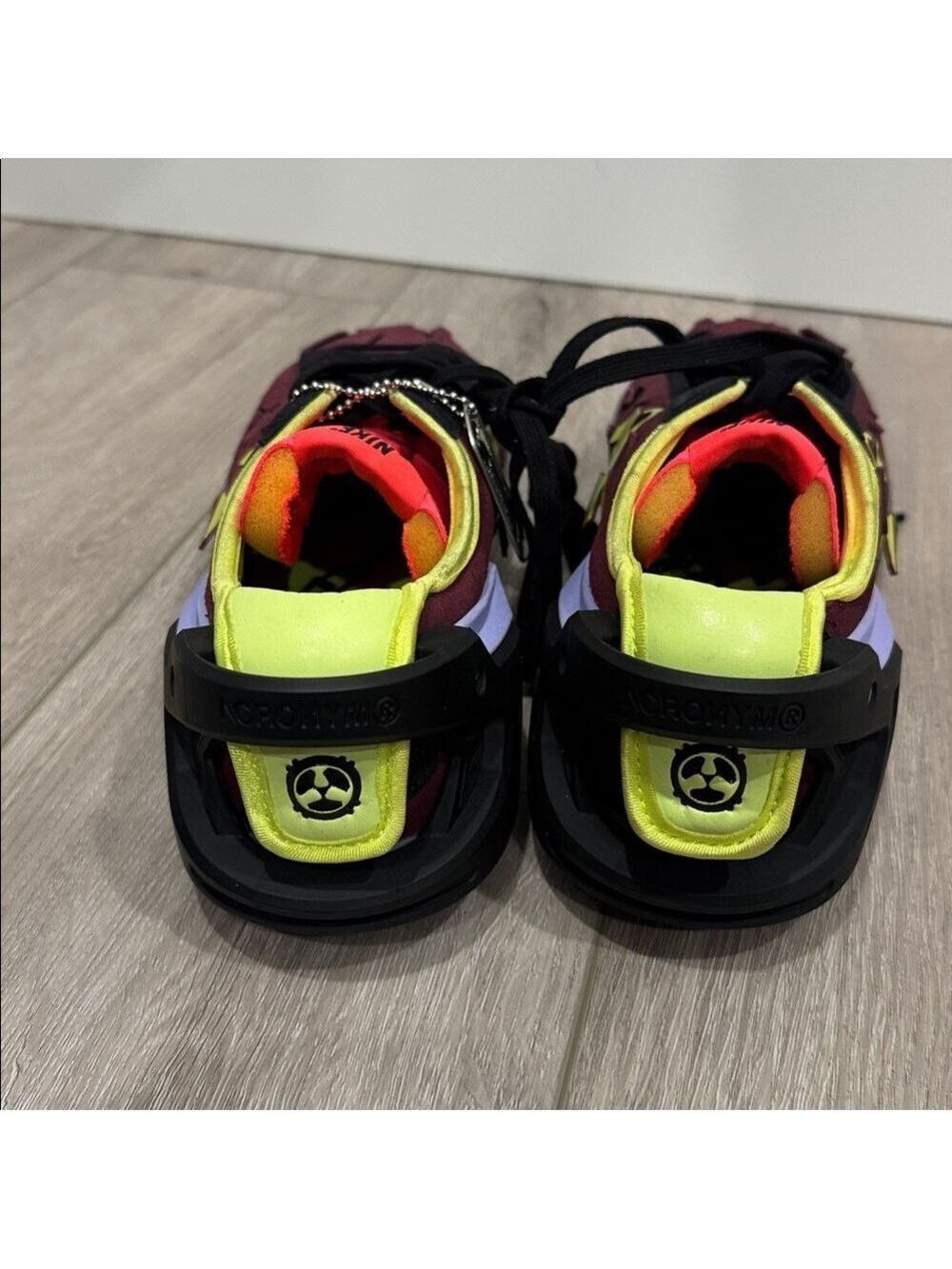 Nike Men's Burgundy and Neon Sneakers - Picture 12 of 12